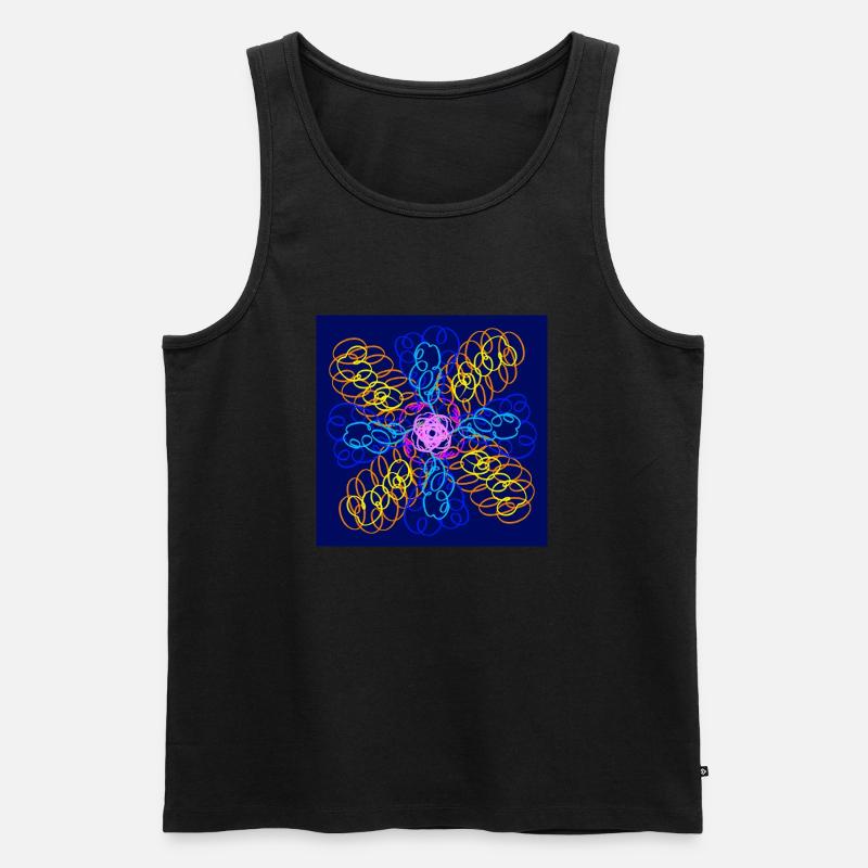 Doodle Blume - Männer Premium Bio Tank Top - Schwarz