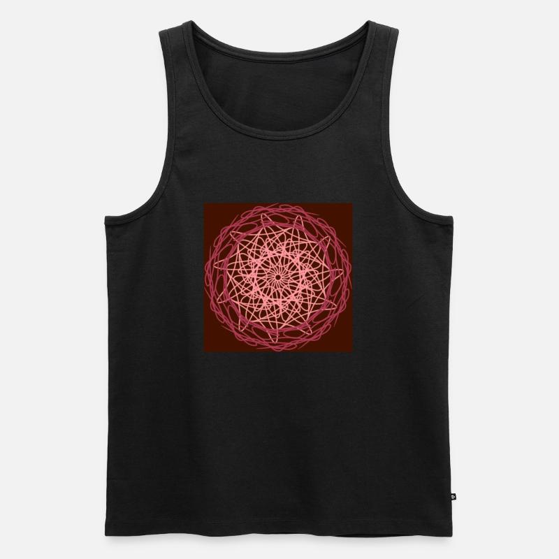 Rote Mandala-Blume - Männer Premium Bio Tank Top - Schwarz
