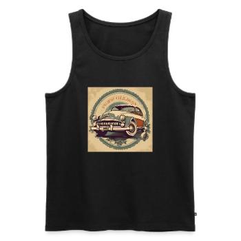Retro Classic Car Postsr - Men's Premium Organic Tank Top - black - Front - Michal (187cm)