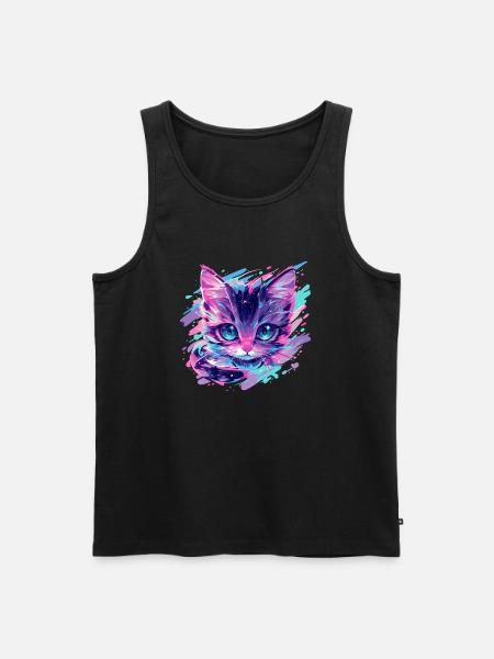cosmic cat - Men's Premium Organic Tank Top - black