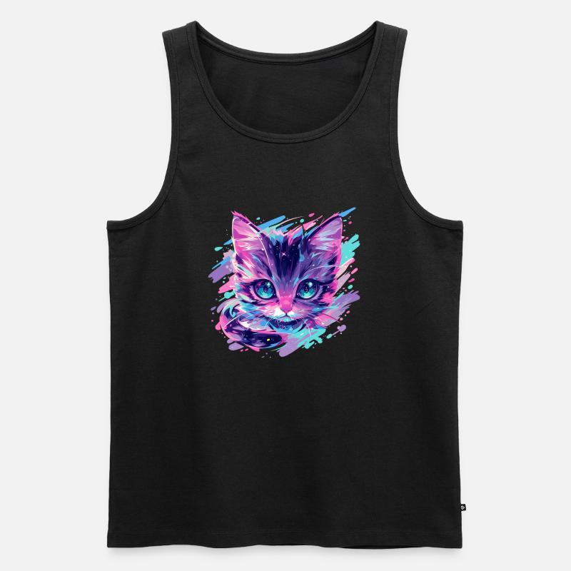 cosmic cat - Men's Premium Organic Tank Top - black