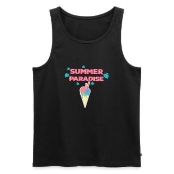 Summer paradise time summer - Débardeur bio Premium Homme - noir - Devant - AI Model Male 178 light (178cm)