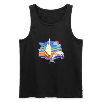 Segelboot - Männer Premium Bio Tank Top - Schwarz - Vorne - Michal (187cm)