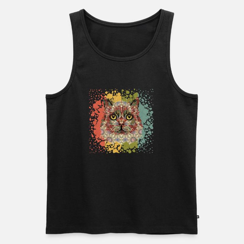 Katze - Männer Premium Bio Tank Top - Schwarz