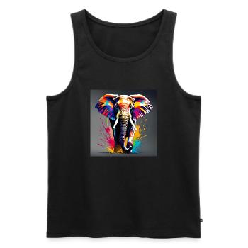 Elephant coloured - Men's Premium Organic Tank Top - black - Front - AI Model Male 178 light (178cm)
