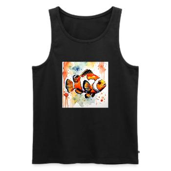 Clownfisch - Männer Premium Bio Tank Top - Schwarz - Vorne - AI Model Male 178 light (178cm)