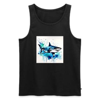 Haifisch - Männer Premium Bio Tank Top - Schwarz - Vorne - Michal (187cm)