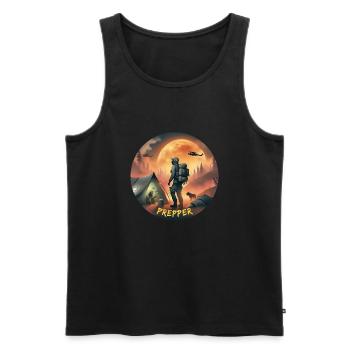 Prepper - Männer Premium Bio Tank Top - Schwarz - Vorne - AI Model Male 178 light (178cm)