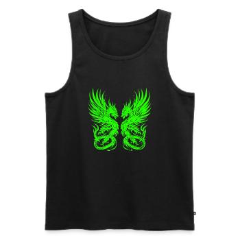 Fantasy Dragon Anime Drachenkopf Mythisch Reptil Magie - Männer Premium Bio Tank Top - Schwarz - Vorne - Michal (187cm)