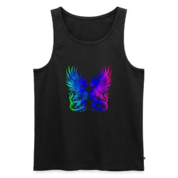 Fantasy Dragon Anime Drachenkopf Mythisch Reptil Magie - Männer Premium Bio Tank Top - Schwarz - Vorne - Michal (187cm)