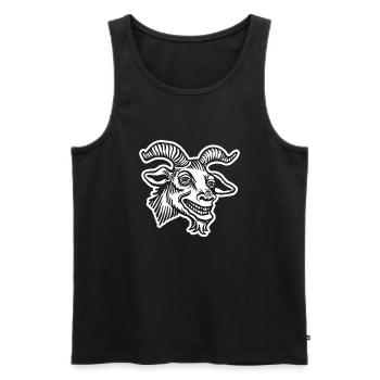 Steinbock Ziege - Männer Premium Bio Tank Top - Schwarz - Vorne - AI Model Male 178 light (178cm)