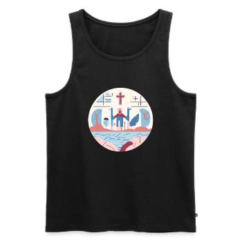 biblique 3 - Débardeur bio Premium Homme - noir - Devant - Michal (187cm)