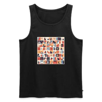 biblique 9 - Débardeur bio Premium Homme - noir - Devant - Michal (187cm)
