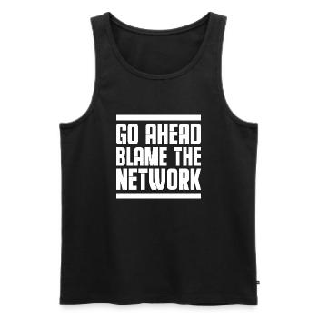 Go ahead blame the network Network administrator - Men's Premium Organic Tank Top - black - Front - AI Model Male 178 light (178cm)