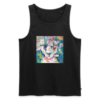 Cosmos Lion - Men's Premium Organic Tank Top - black - Front - AI Model Male 178 light (178cm)