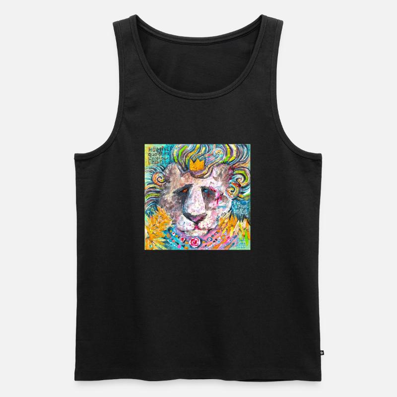 Löwe zerschmettern - Männer Premium Bio Tank Top - Schwarz