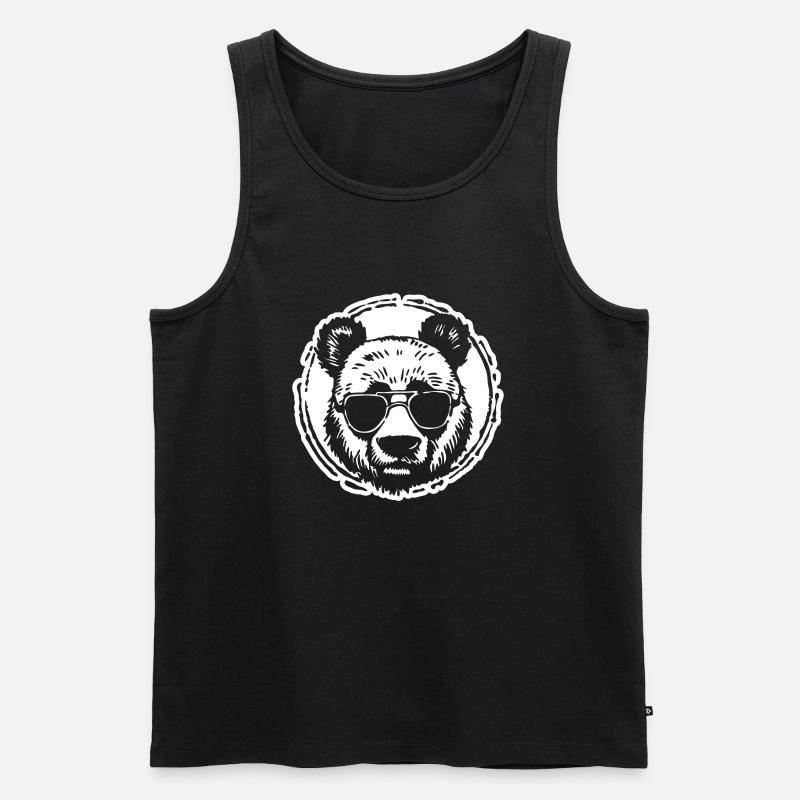 Panda Pandabär - Männer Premium Bio Tank Top - Schwarz