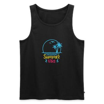 summer vibes Männer Shirt - Männer Premium Bio Tank Top - Schwarz - Vorne - Michal (187cm)