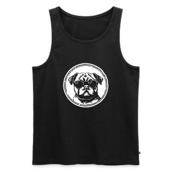 Mops Hund - Männer Premium Bio Tank Top - Schwarz - Vorne - AI Model Male 178 light (178cm)