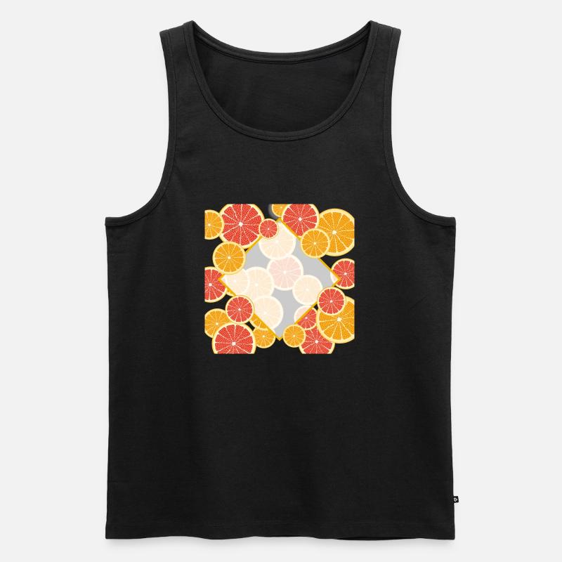 Grapefruit Orange Fenster - Männer Premium Bio Tank Top - Schwarz