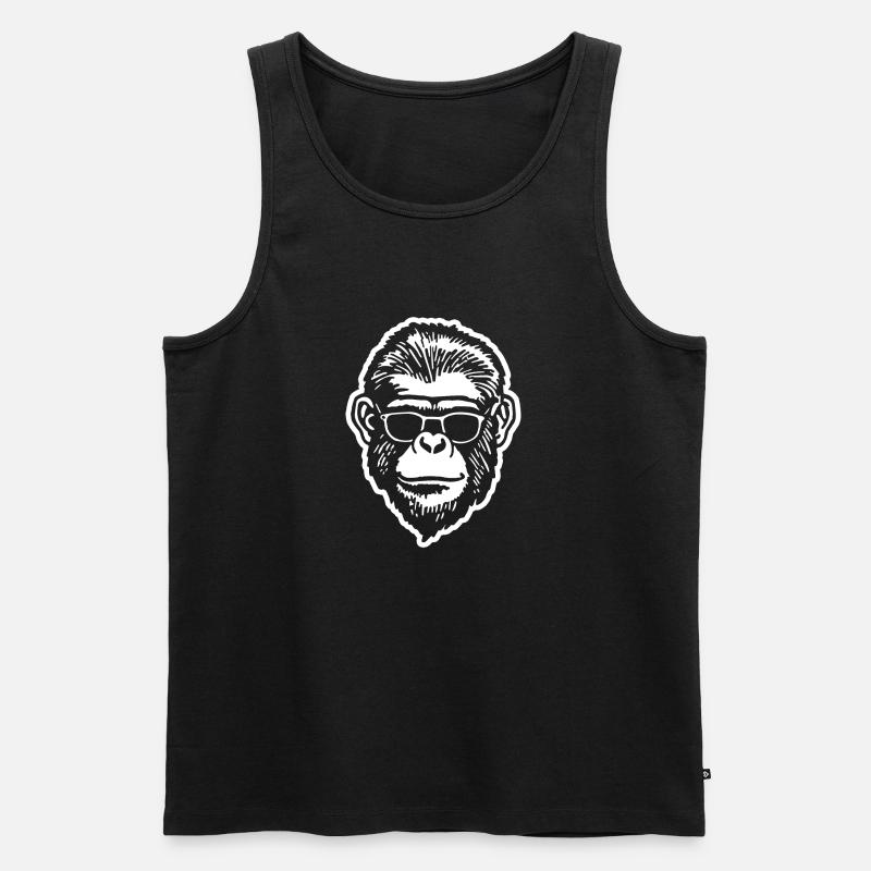 Affe Affen Affengesicht - Männer Premium Bio Tank Top - Schwarz