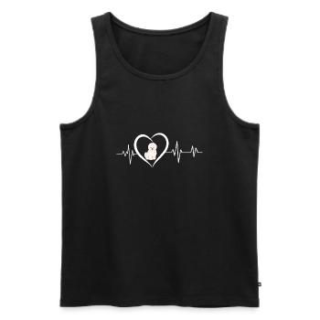 Bichon Herzschlag - Männer Premium Bio Tank Top - Schwarz - Vorne - AI Model Male 178 light (178cm)