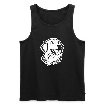 Golden Retriever Chien Chiens - Débardeur bio Premium Homme - noir - Devant - Michal (187cm)