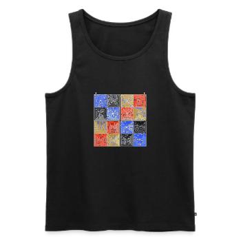 Laby Square 2 (Farbversion) - Männer Premium Bio Tank Top - Schwarz - Vorne - AI Model Male 178 light (178cm)
