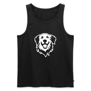 Chien Golden Retriever - Débardeur bio Premium Homme - noir - Devant - Michal (187cm)