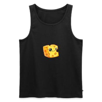 Smiling drawn cheese block - Men's Premium Organic Tank Top - black - Front - Michal (187cm)