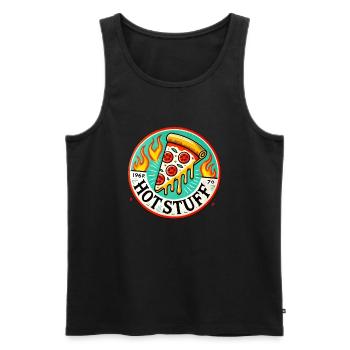 Hot Stuff Pizza - Men's Premium Organic Tank Top - black - Front - AI Model Male 178 light (178cm)
