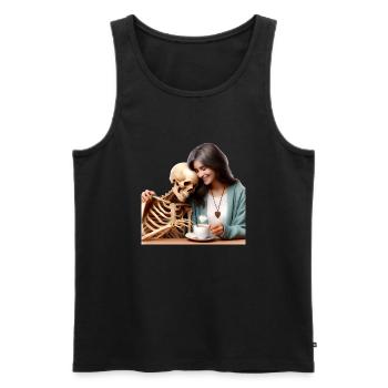 Gourmet Skeleton - Skeletal Feast - Men's Premium Organic Tank Top - black - Front - AI Model Male 178 light (178cm)