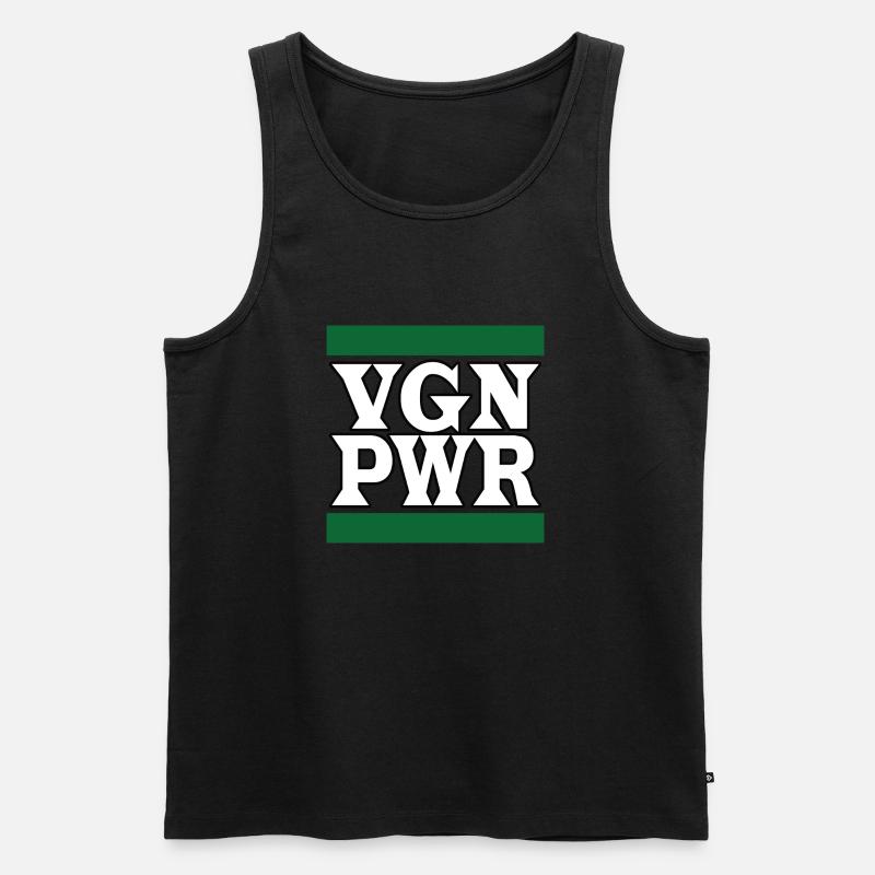 Vegan Power Statement VGN PWR - Männer Premium Bio Tank Top - Schwarz