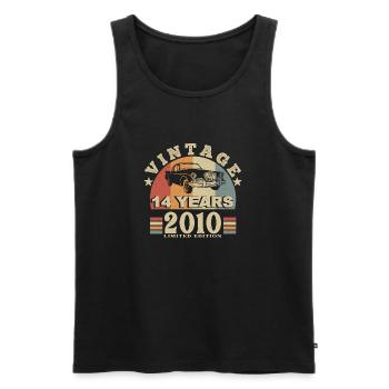 Vintage 2010 Born In 2010 14 Years Anniversary - Men's Premium Organic Tank Top - black - Front - AI Model Male 178 light (178cm)