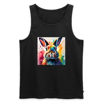 Hare - Men's Premium Organic Tank Top - black - Front - AI Model Male 178 light (178cm)