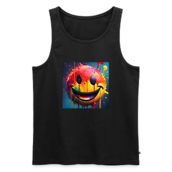 Smile - Männer Premium Bio Tank Top - Schwarz - Vorne - Michal (187cm)