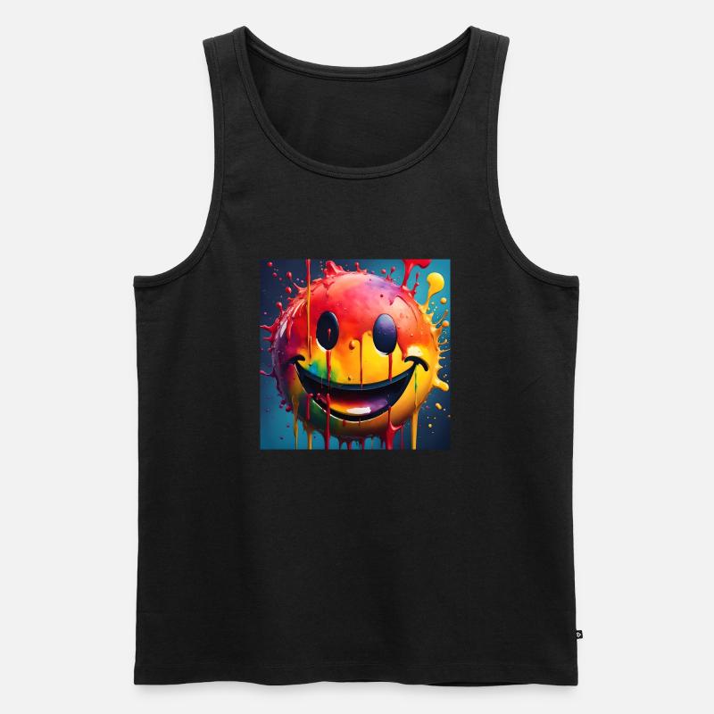 Smile - Männer Premium Bio Tank Top - Schwarz