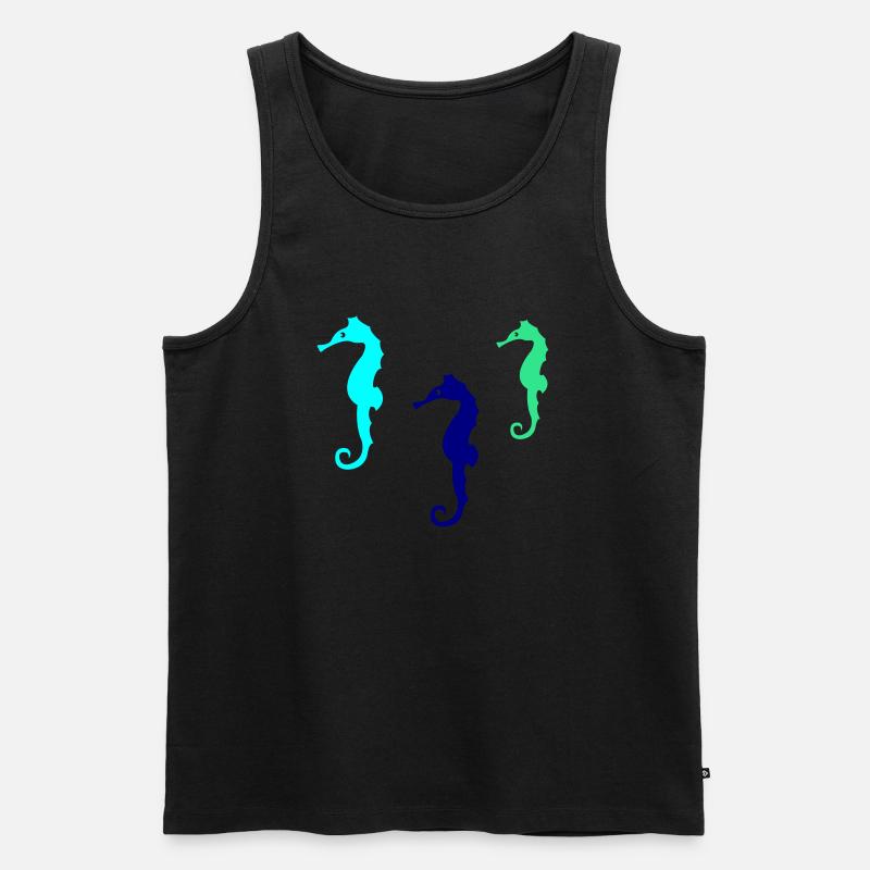 seepferdchen silhouette 02 - Männer Premium Bio Tank Top - Schwarz