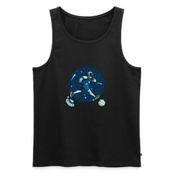 Ein Kosmonautenläufer - Männer Premium Bio Tank Top - Schwarz - Vorne - Michal (187cm)