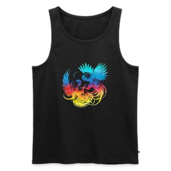 Hahn tup Kampf Tier isoliert buntes Huhn - Männer Premium Bio Tank Top - Schwarz - Vorne - Michal (187cm)