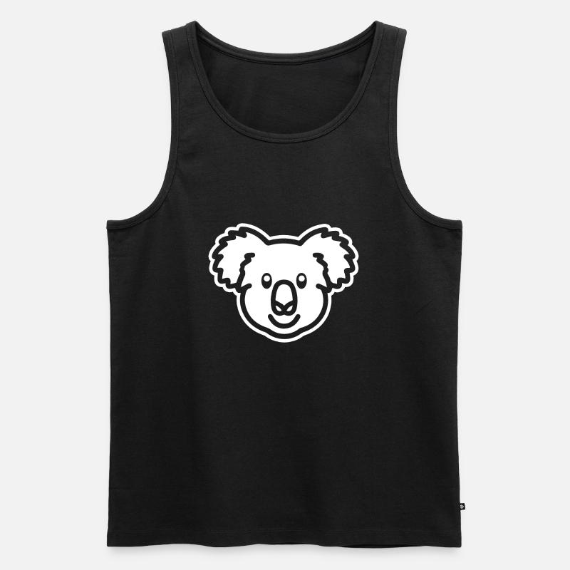 Koala - Männer Premium Bio Tank Top - Schwarz