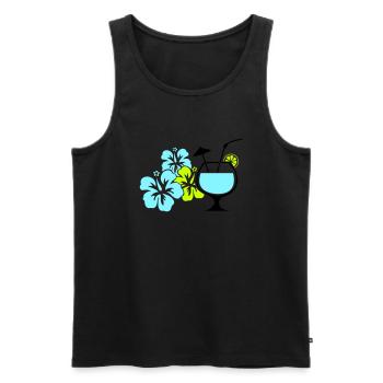 Cocktail Blumen Hawaii - Männer Premium Bio Tank Top - Schwarz - Vorne - AI Model Male 178 light (178cm)