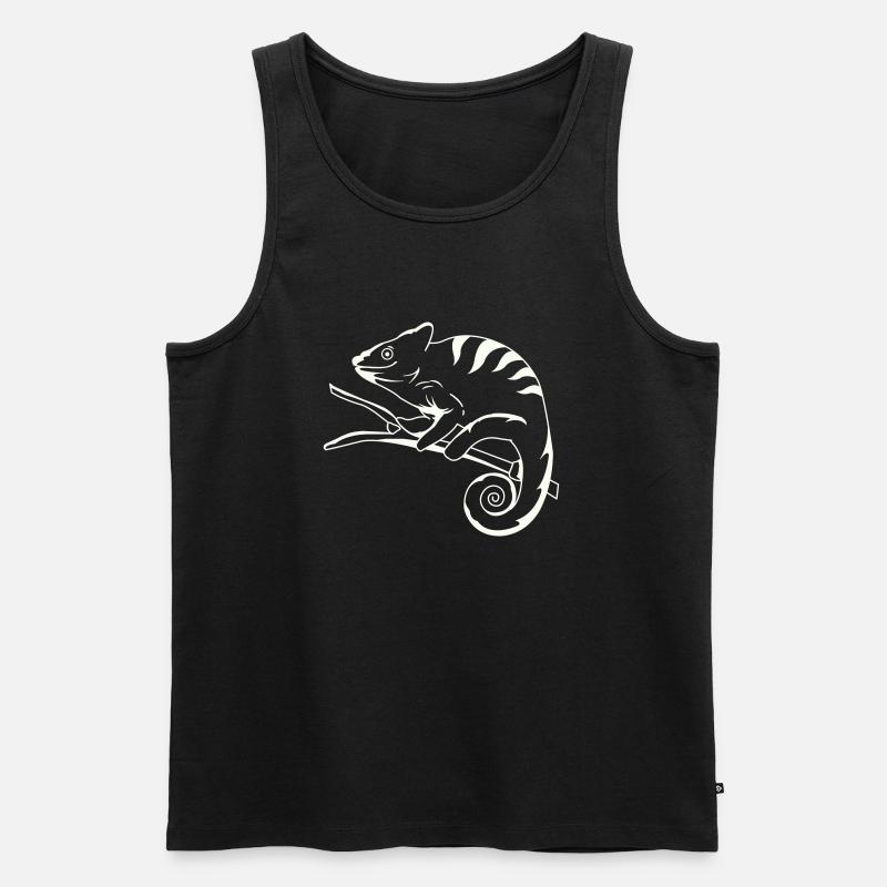funny cameleon Kopie - Männer Premium Bio Tank Top - Schwarz