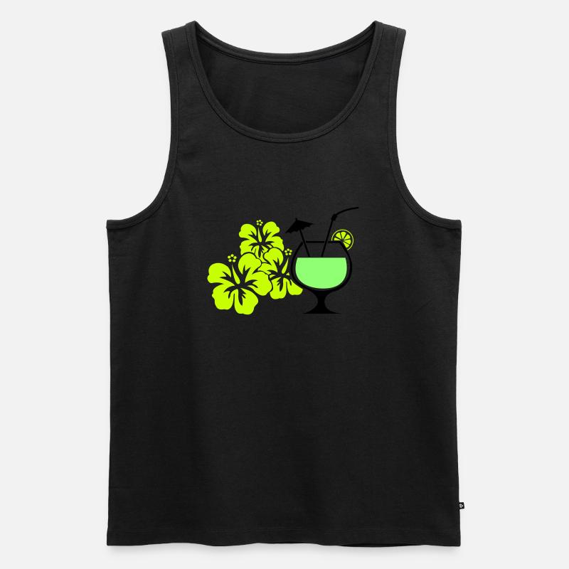 hawaii blumen - Männer Premium Bio Tank Top - Schwarz