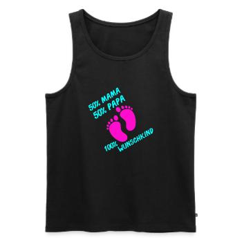 100 Wunschkind 002 - Men's Premium Organic Tank Top - black - Front - AI Model Male 178 light (178cm)