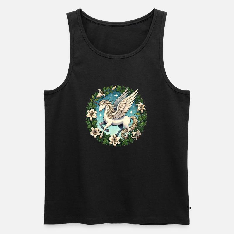 Pegasus Einhorn - Männer Premium Bio Tank Top - Schwarz