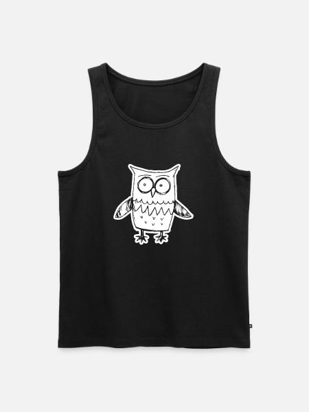 Eule Eulen Vogel - Männer Premium Bio Tank Top - Schwarz