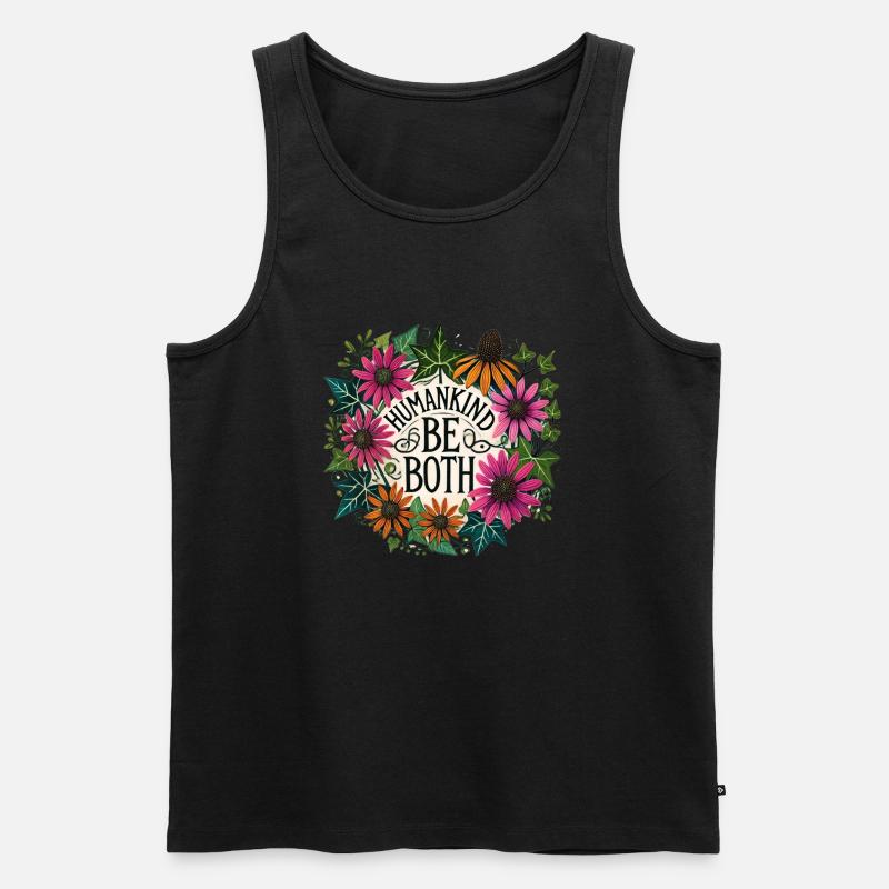 Mensch: Sei beides - Männer Premium Bio Tank Top - Schwarz