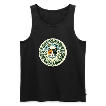 I Love my Calico Cat - Men's Premium Organic Tank Top - black - Front - AI Model Male 178 light (178cm)