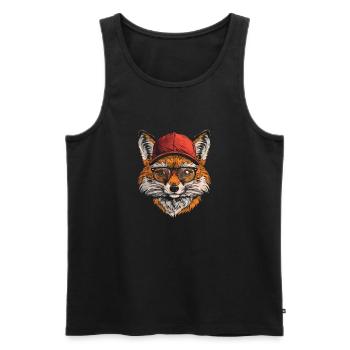 Oida Fux - Männer Premium Bio Tank Top - Schwarz - Vorne - Michal (187cm)